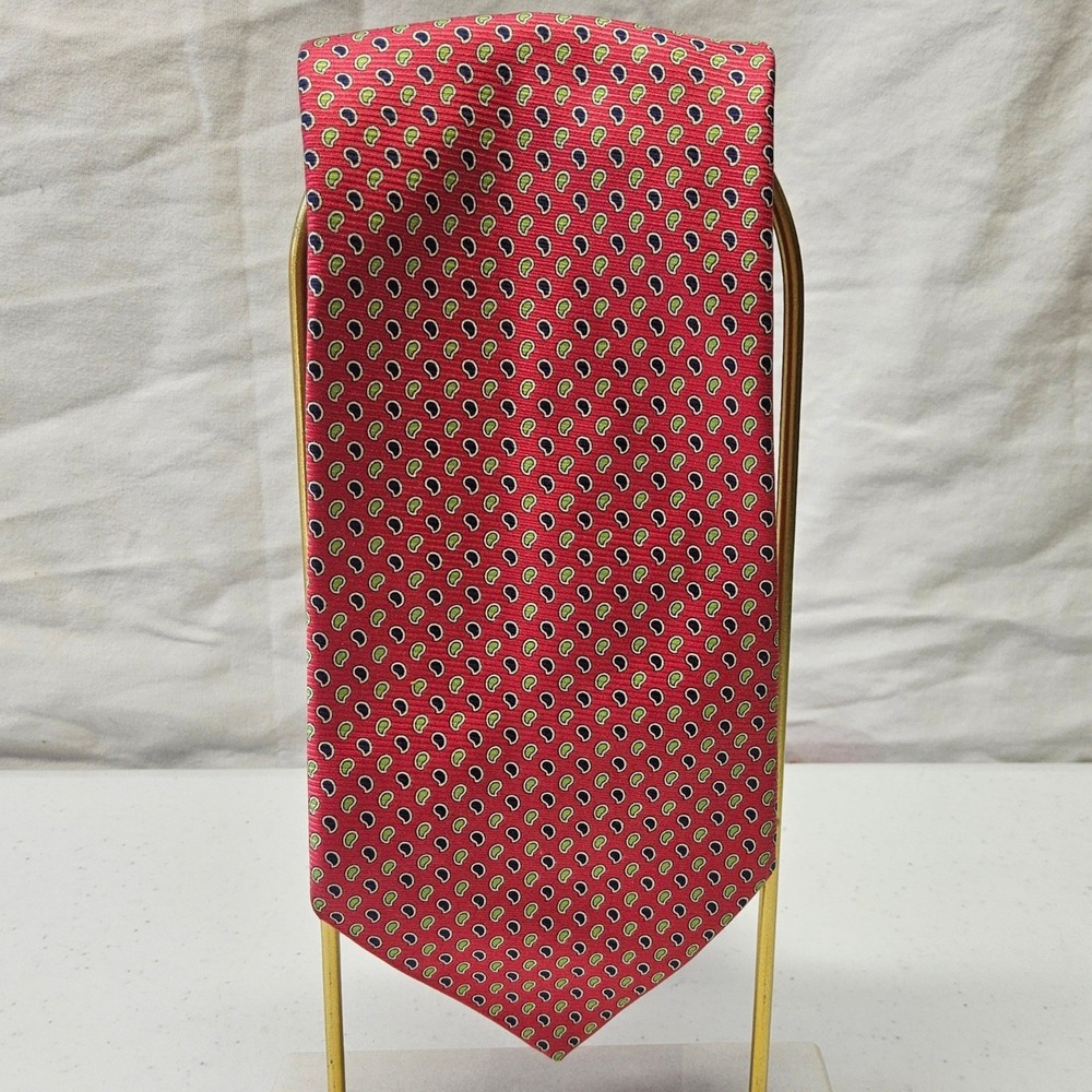 Brooks Brothers Makers‎ Silk Tie Mens Red Paisley Geometric Italian Fabric